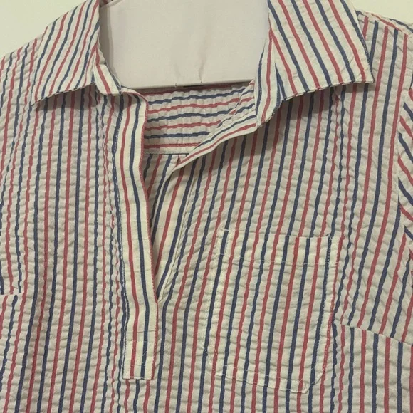 Red, White and Blue Striped Seersucker Dress - Picture 5 of 8